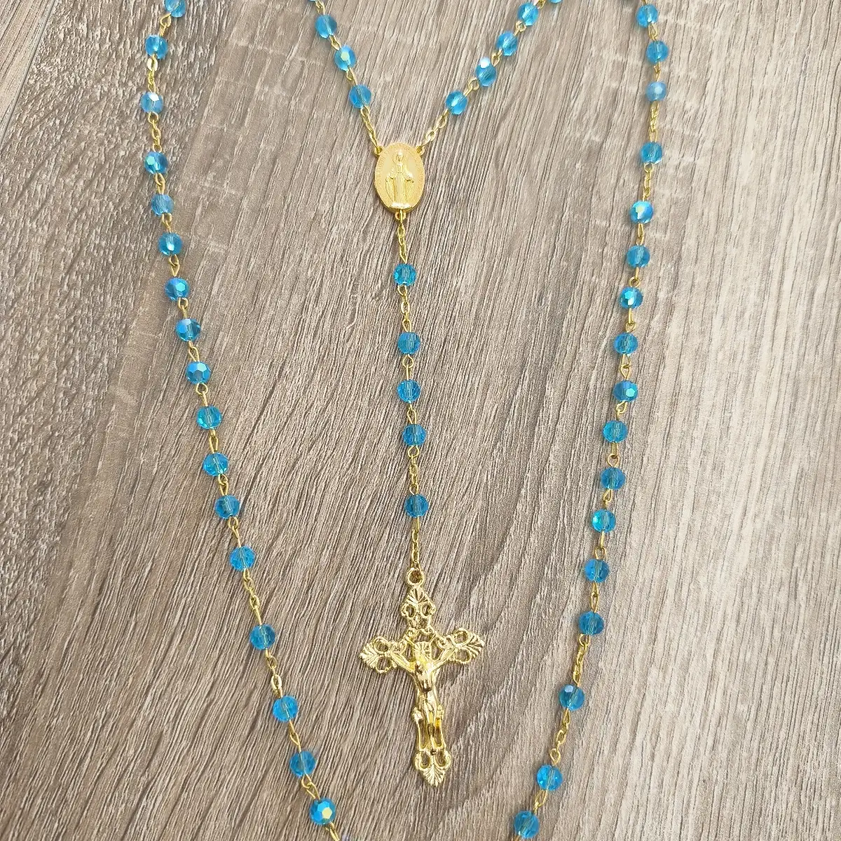 Chapelet en cristal doré