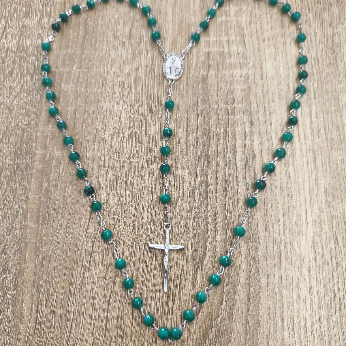 Chapelet en cristal argent